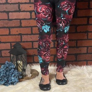 Rose printed Leggings, floral leggings